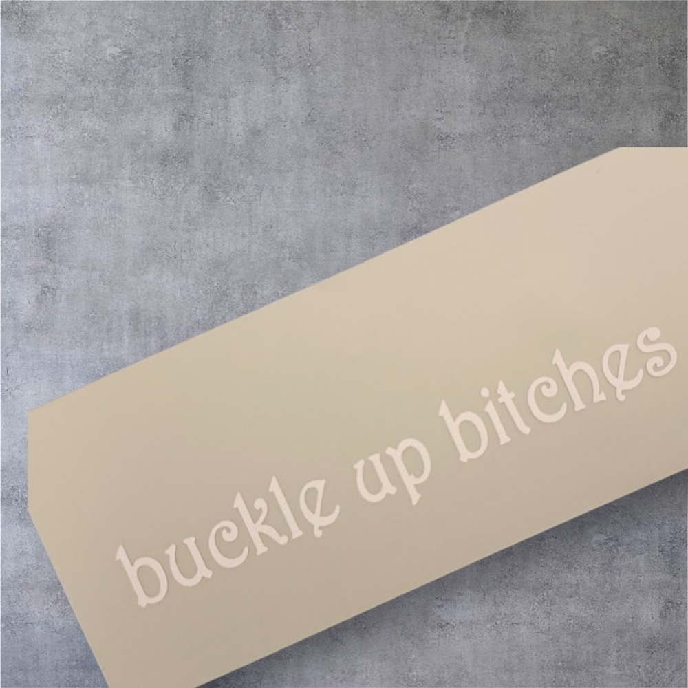 Buckle Up Window/Review Window Decal 4 x 1/2